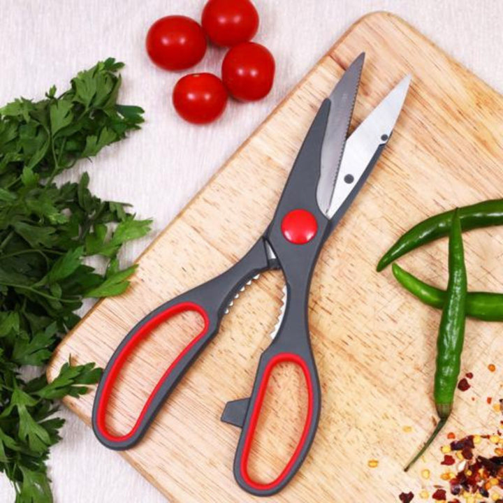 DELCASA Stainless Steel Kitchen Scissor with Ergonomic Handle (DC1840) - Ideal for Cutting Chicken, Fish, Meat, Vegetables, and Herbs in Your Home Kitchen -20.32cm