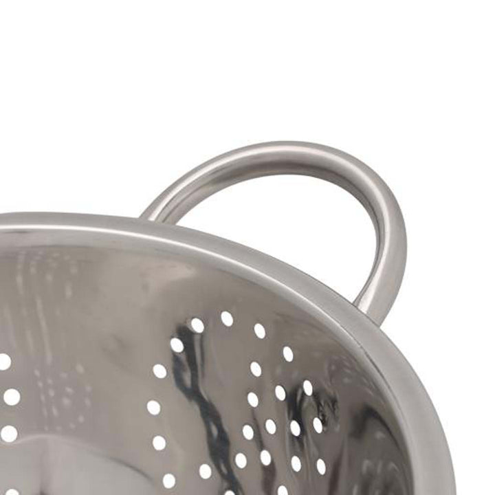 DELCASA Stainless Steel Micro-Perforated Strainer 20cm w/ Riveted Handle & Footed Design for Pasta, Noodles, Vegetables, Spaghetti, & Fruit