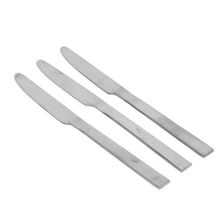 DELCASA "Stainless Steel Table Knife Set (3 Pieces) - Suitable for Home and Kitchen Use, Dishwasher Safe