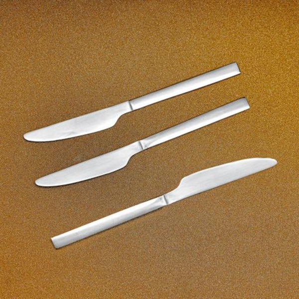 DELCASA "Stainless Steel Table Knife Set (3 Pieces) - Suitable for Home and Kitchen Use, Dishwasher Safe
