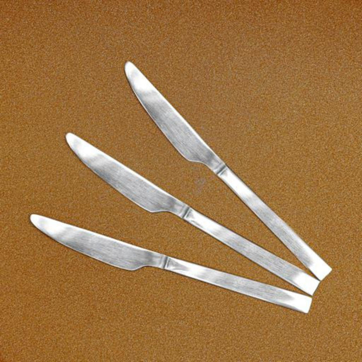 DELCASA "Stainless Steel Table Knife Set (3 Pieces) - Suitable for Home and Kitchen Use, Dishwasher Safe