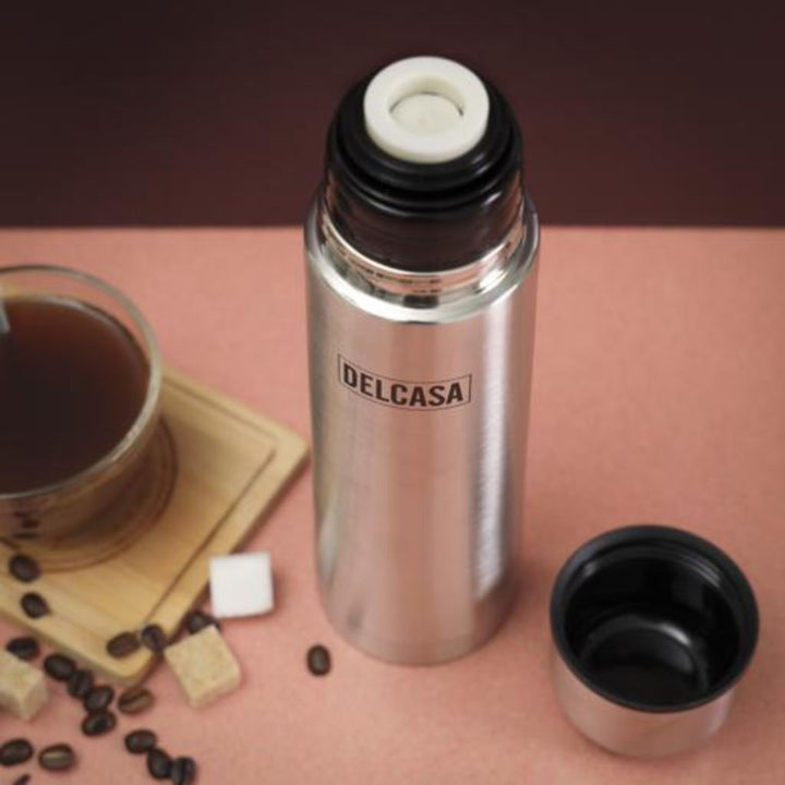 DELCASA Stainless Steel Vacuum Insulated Water Bottle - 1l33.5oz Flask with Thermos Technology