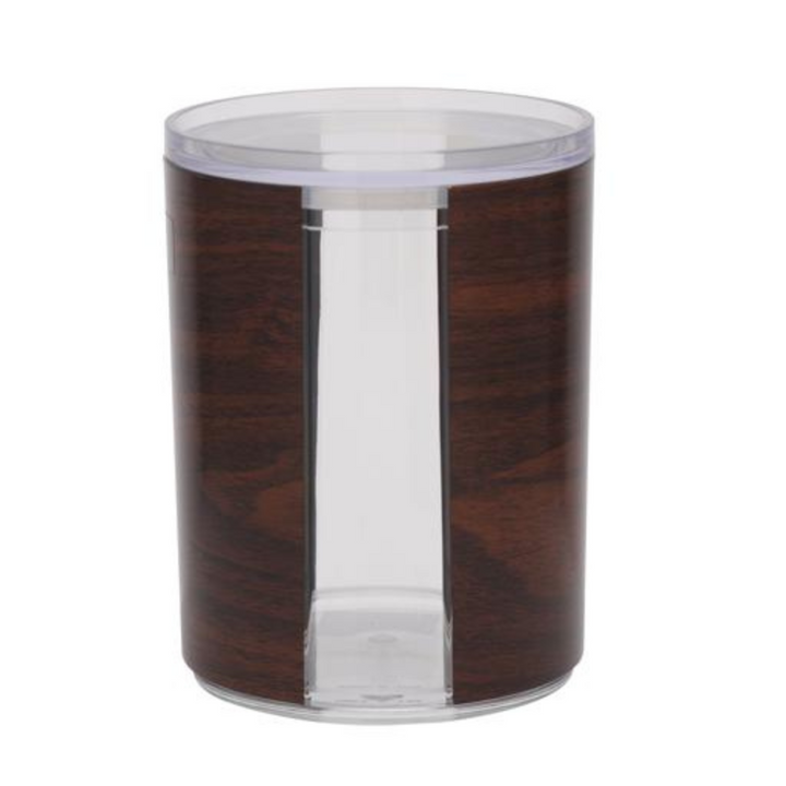 DELCASA Stylish Wooden Round Canister with 1440ml Capacity (DC2117) - Made from 100% Food Grade and BPA-Free Material, Durable and Unbreakable for Everyday Use.