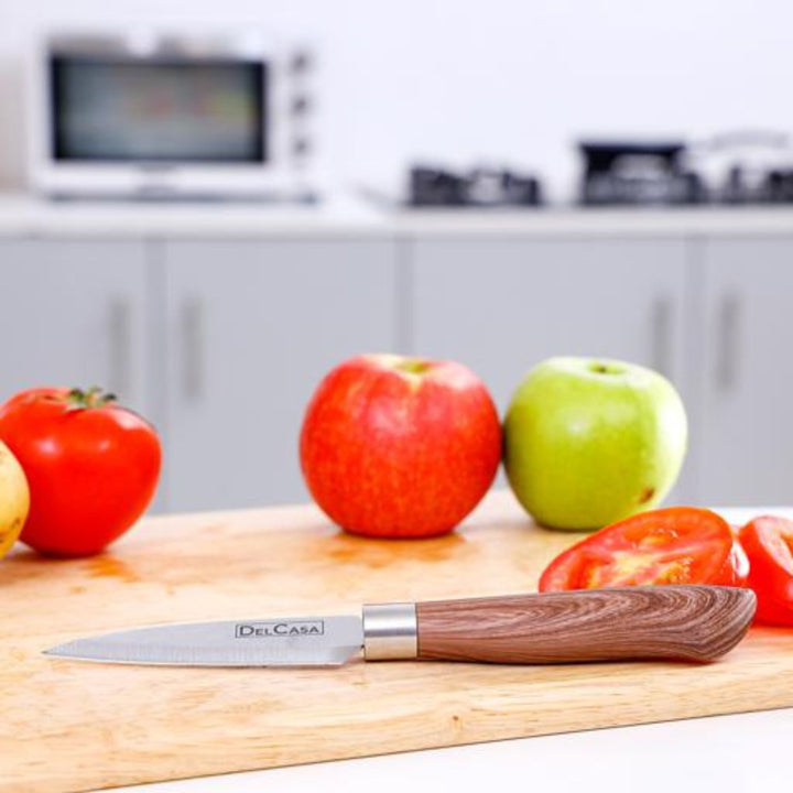 DELCASA Ultra Sharp Stainless Steel All Purpose Small Kitchen Knife - Perfect for Pairing - 8.89cm