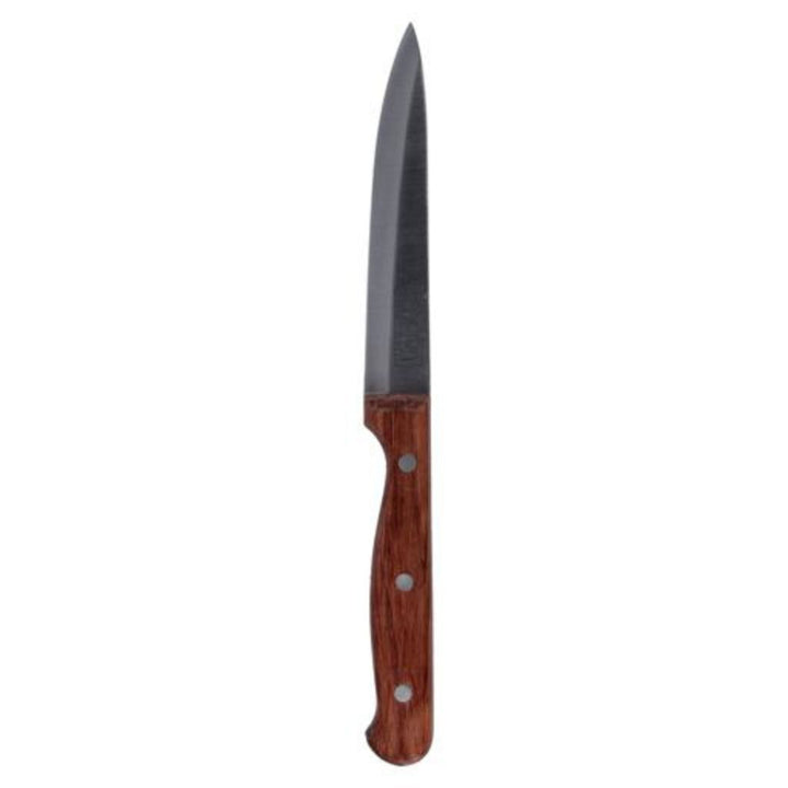 DELCASA Utility Knife with Wooden Handle and Ultra Sharp Stainless Steel Blade (DC1832), 12.7cm  Ideal for Cutting, Chopping and More  Fade Proof and All-Purpose for Small Kitchen Use