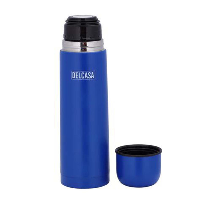 DELCASA Vacuum Bottle 500ml, Stainless Steel Double Wall, Portable & Leak-Proof, for Hot & Cold Drinks, Ideal for Camping, Hiking.