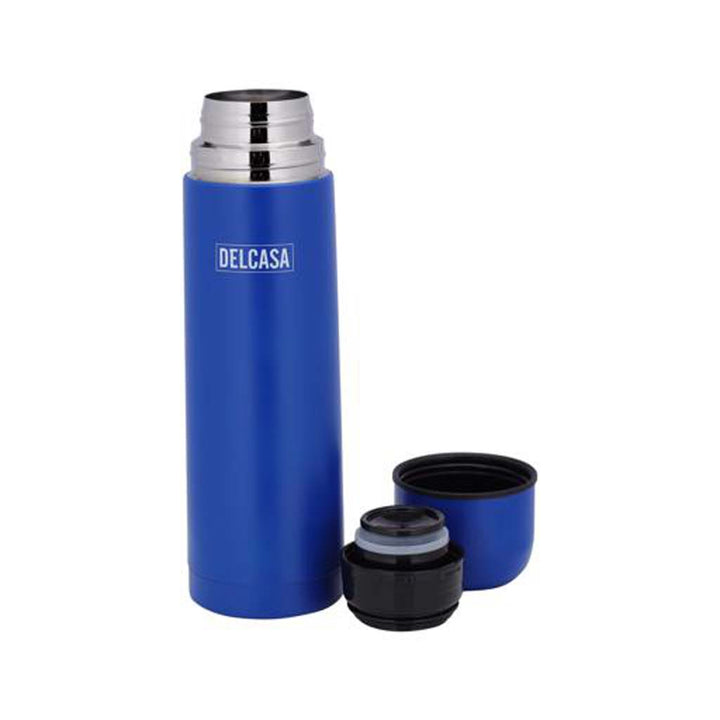 DELCASA Vacuum Bottle 500ml, Stainless Steel Double Wall, Portable & Leak-Proof, for Hot & Cold Drinks, Ideal for Camping, Hiking.