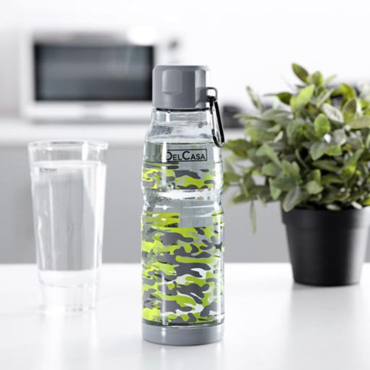 DELCASA Water Bottle with Portable Cap - Lead-Free and Perfect for Travel - 0.7L