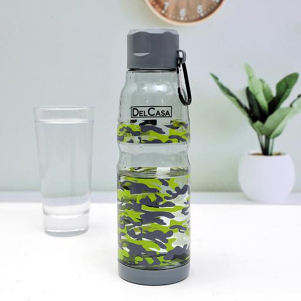 DELCASA Water Bottle with Portable Cap - Lead-Free and Perfect for Travel - 0.7L