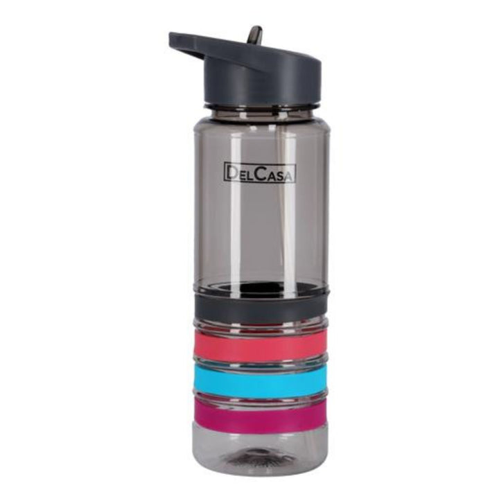 DELCASA Water Bottle with Portable Cap - Safe for Travel and Lead-Free - 0.650L