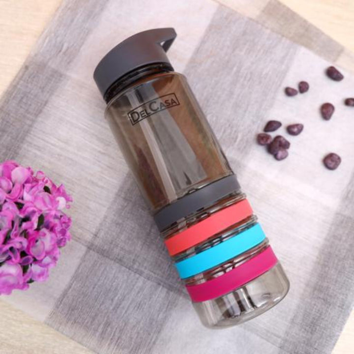 DELCASA Water Bottle with Portable Cap - Safe for Travel and Lead-Free - 0.650L