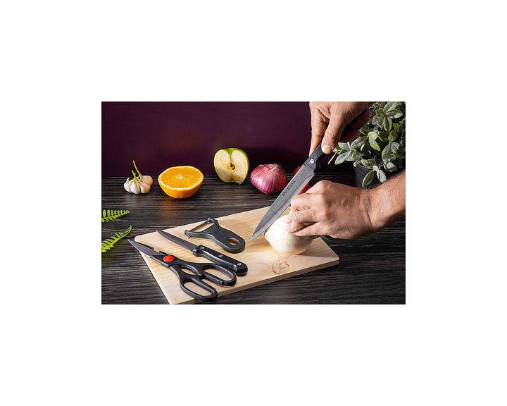 DELCASA 4 pcs Kitchen Tool & Wooden Cutting Board