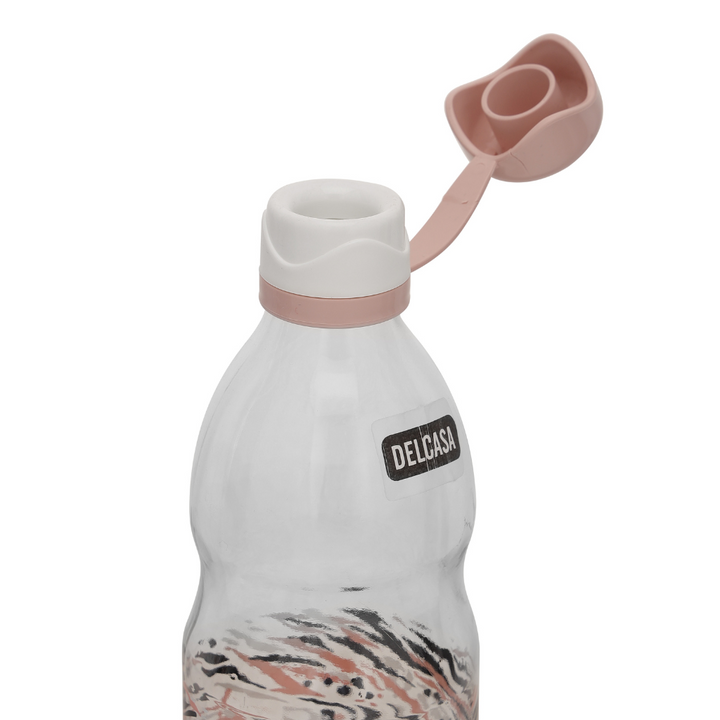 Decorated Glass Water Bottle with Hanging Lid