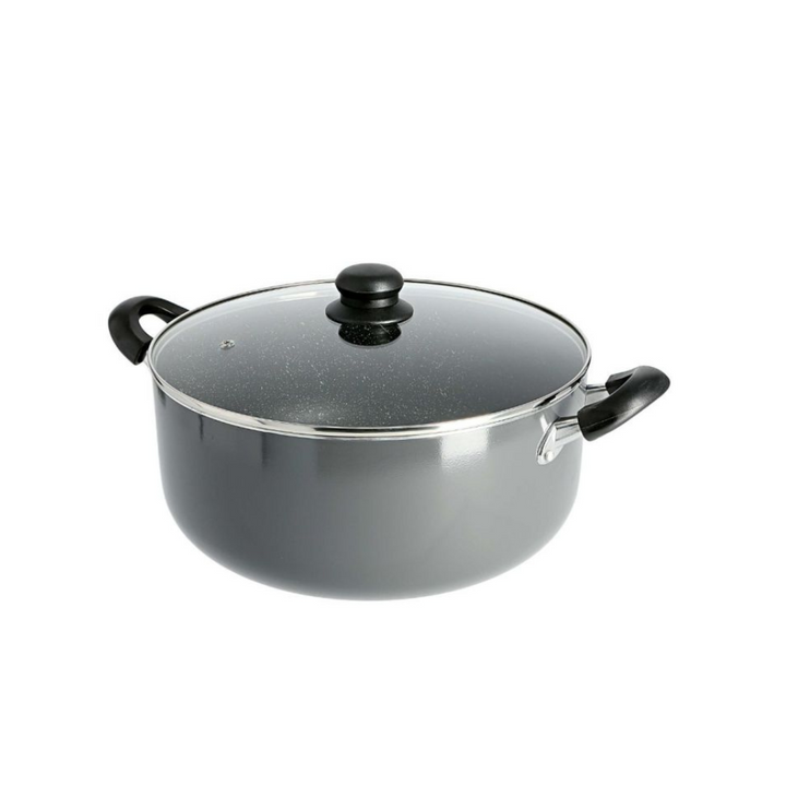 Delcasa 24Cm Non-Stick Casserole Stock Pot With Glass Lid - Aluminium Cookware Pan Induction Safe