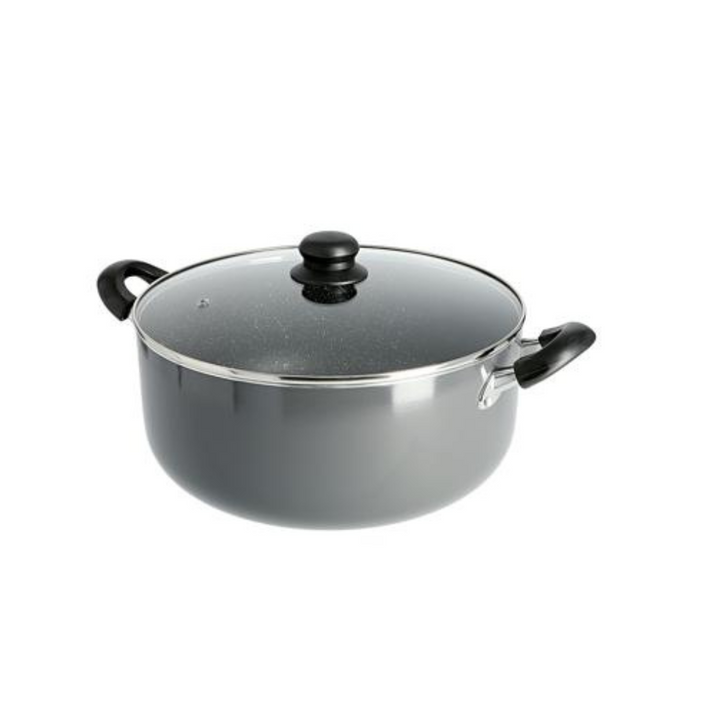 Delcasa 24Cm Non-Stick Casserole Stock Pot With Glass Lid - Aluminium Cookware Pan Induction Safe