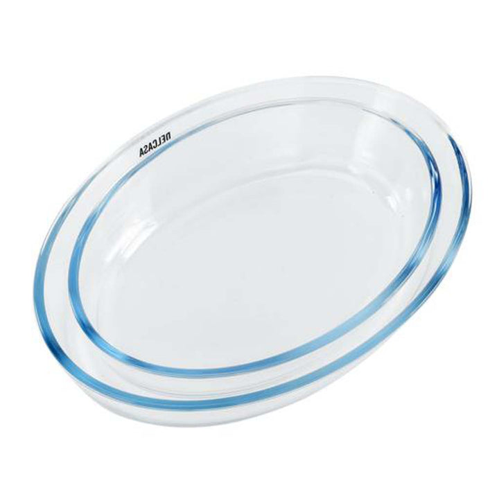 Delcasa Oval Glass Bakeware Set (2 pcs) 