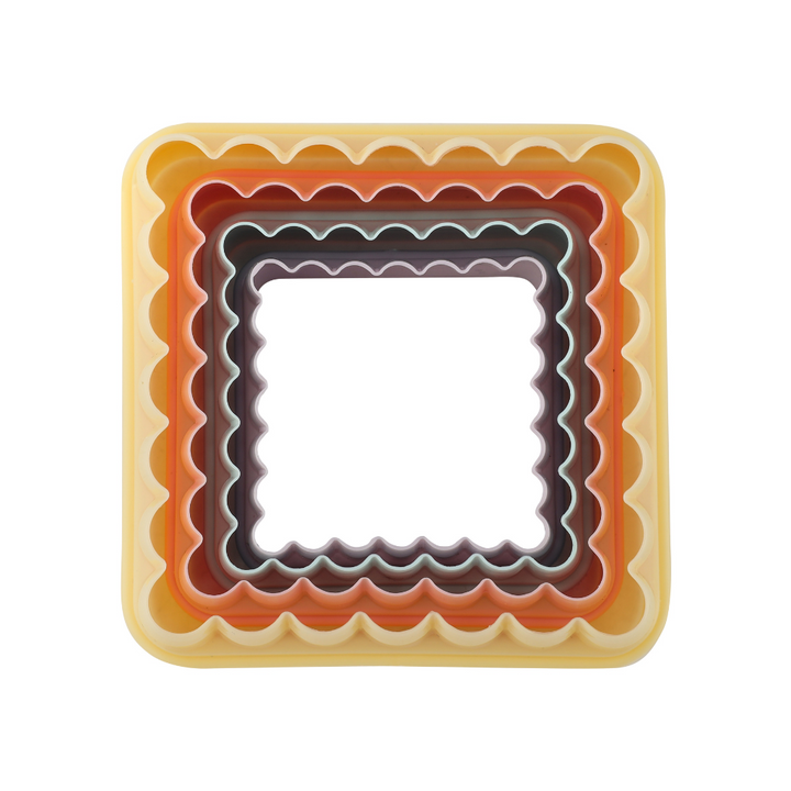 Double Side Square Cookie Cutter, PP Polymer Cutter 4pcs