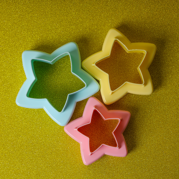 Double Side Star Cookie Cutter PP Polymer Cutter Set 3PCS