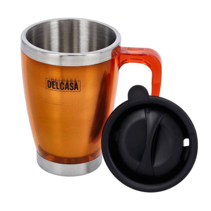 Double Wall Stainless Steel Insulated Coffee Mug with Handle, 400ML