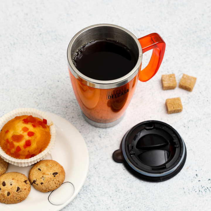 Double Wall Stainless Steel Insulated Coffee Mug with Handle, 400ML