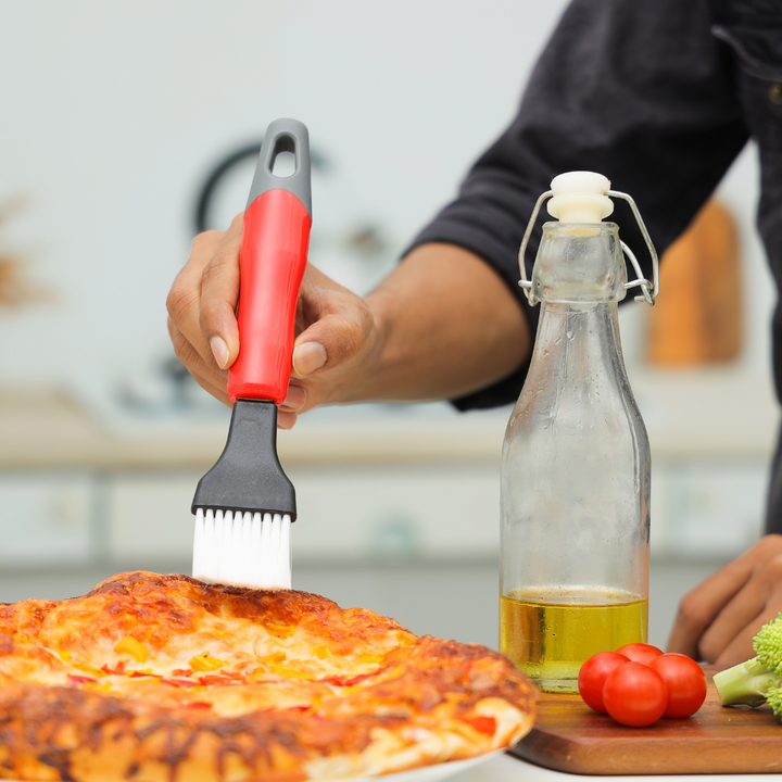 Durable Nylon Cooking Brush in UAE Silver & Red 21x4CM