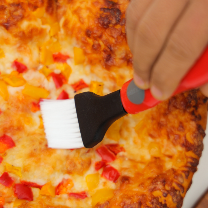 Durable Nylon Cooking Brush in UAE Silver & Red 21x4CM