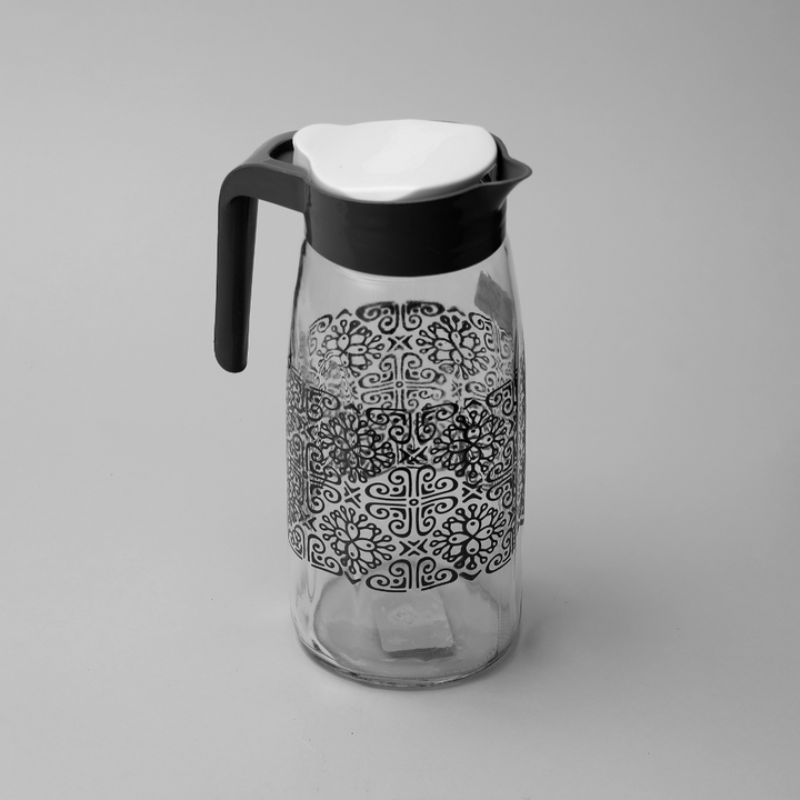 Fiesta Decorated Glass Water Jug