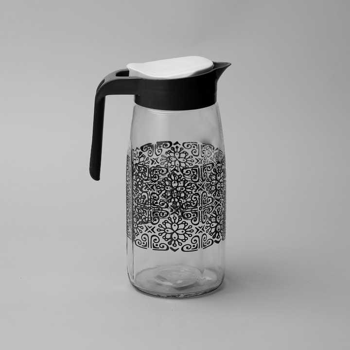 Fiesta Decorated Glass Water Jug