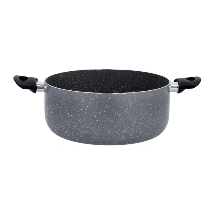 Granite Coated Aluminum Non-Stick Casserole Glass Lid