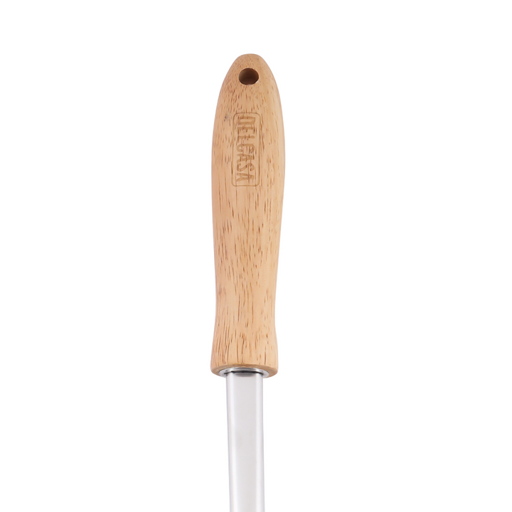 High-Quality Stainless Steel Solid Turner with Wooden Handle