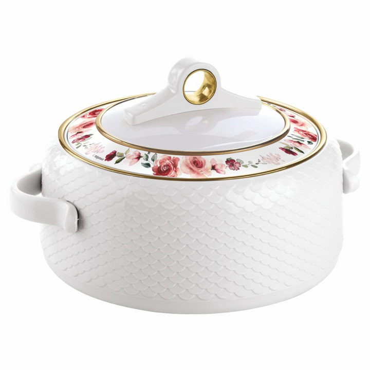 Nayasa Coral Thermal Insulated Casserole Hot Pot - 3-Piece Set (1L, 1.5L, 2L) in White