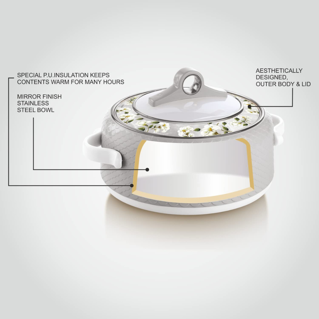 Nayasa Coral Thermal Insulated Casserole Hot Pot 3Piece Set (1L, 1