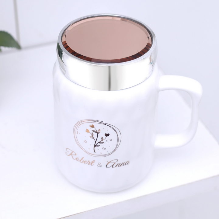 New Bone Travel Mug with Vinyl Cover, 400ML