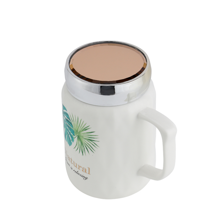 New Bone Travel Mug with Vinyl Cover, Portable & Leak-Resistant