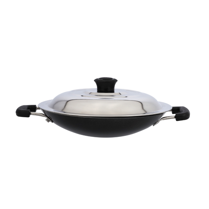 Non-Stick Appa Chatti with Stainless Steel Lid in UAE Durable 3 Layer Construction 20CM