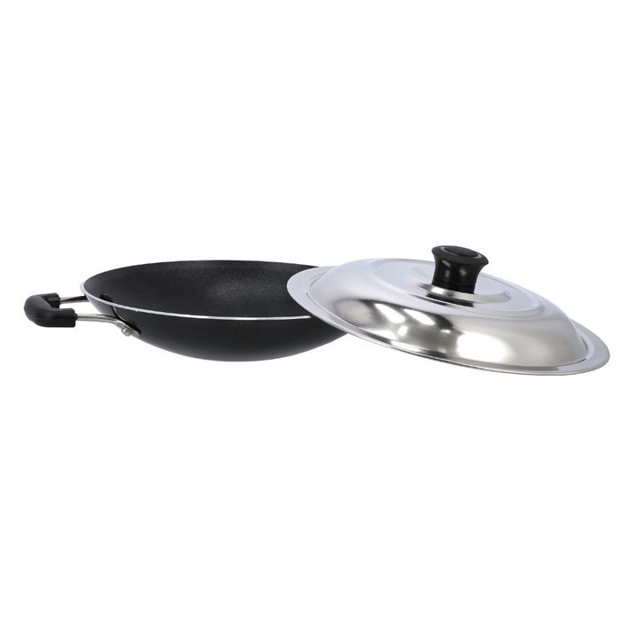 Non-Stick Appa Chatti with Stainless Steel Lid in UAE Durable 3 Layer Construction 20CM