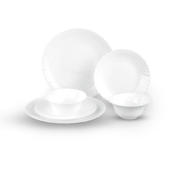 Opalware Dinner Set, Elegant White Dinner Set 12 Pcs