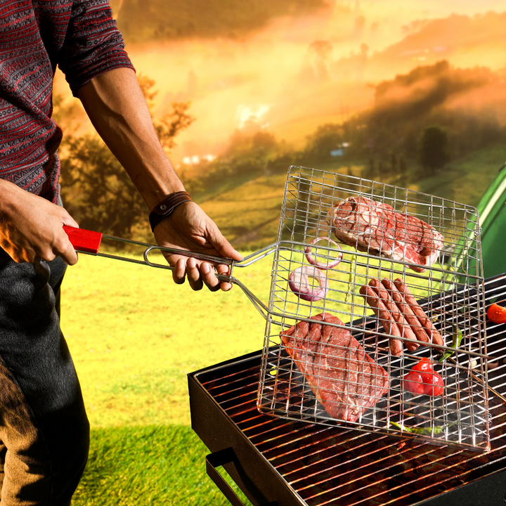 Portable Folding Barbecue Grill Silver