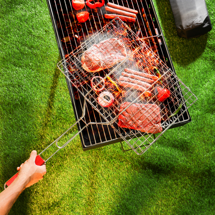 Portable Folding Barbecue Grill Silver