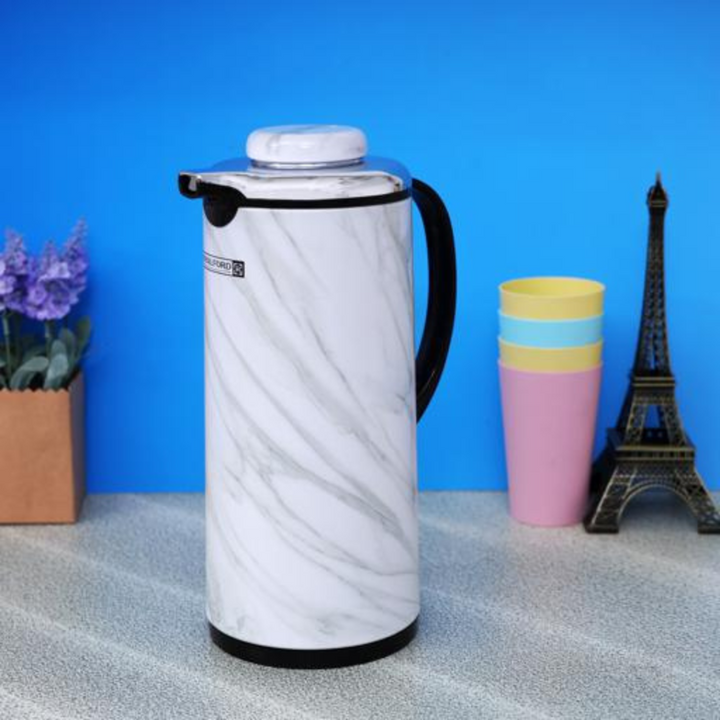 ROYALFORD 1.9L Marble Design Double Wall Vacuum Flask with Long Hour Heat Insulation