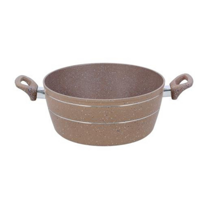 ROYALFORD 26CM Beige Smart Granite Casserole with Glass Lid