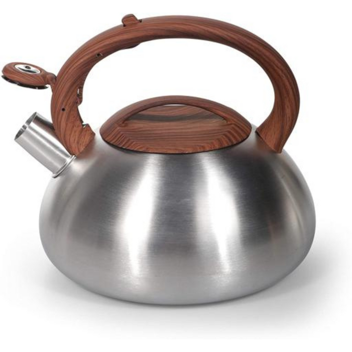 ROYALFORD 3L Whistling Tea Kettle - Portable with Wooden Finish Lid