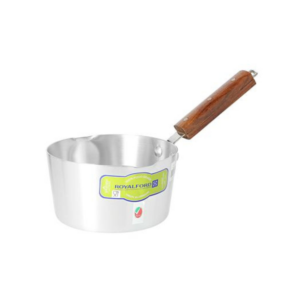 ROYALFORD 6" Aluminium Milk Pan with/ Wooden Handle and Pouring Spout