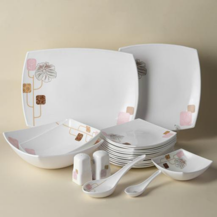 ROYALFORD 71Pcs Opal Ware Dinner Set with Floral Design