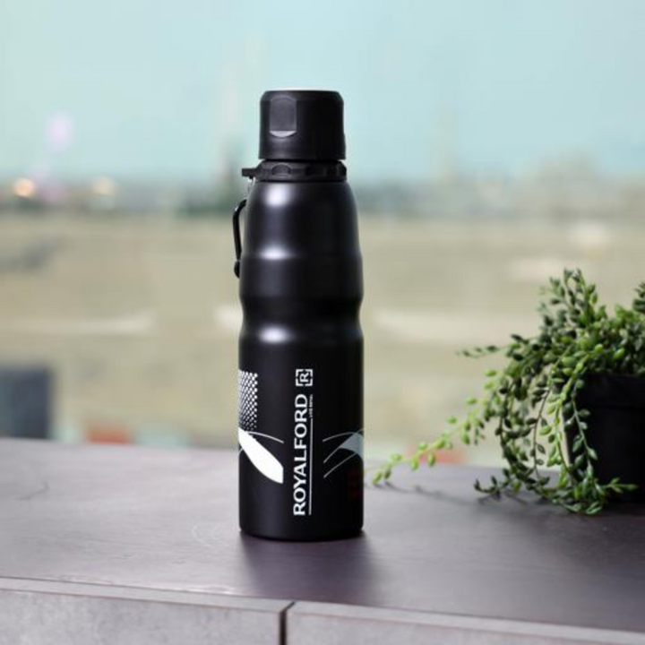 ROYALFORD 750ml Black Stainless Steel Sports Bottle