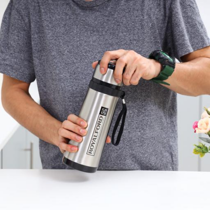 ROYALFORD 600ml Stainless Steel Vacuum Flask - Portable Hot Water Bottle