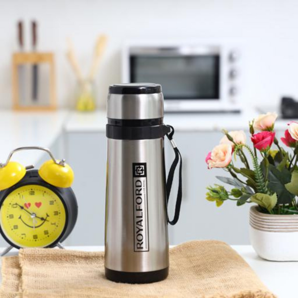 ROYALFORD 600ml Stainless Steel Vacuum Flask - Portable Hot Water Bottle