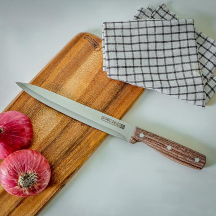 ROYALFORD 8" Slicer Knife - Wooden Handle, All-Purpose, Ultra-Sharp Kitchen Knife