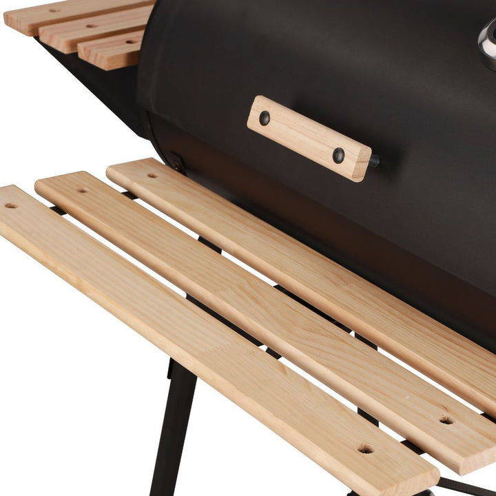 ROYALFORD BBQ Stand with Grill, Iron Construction & Wheels 