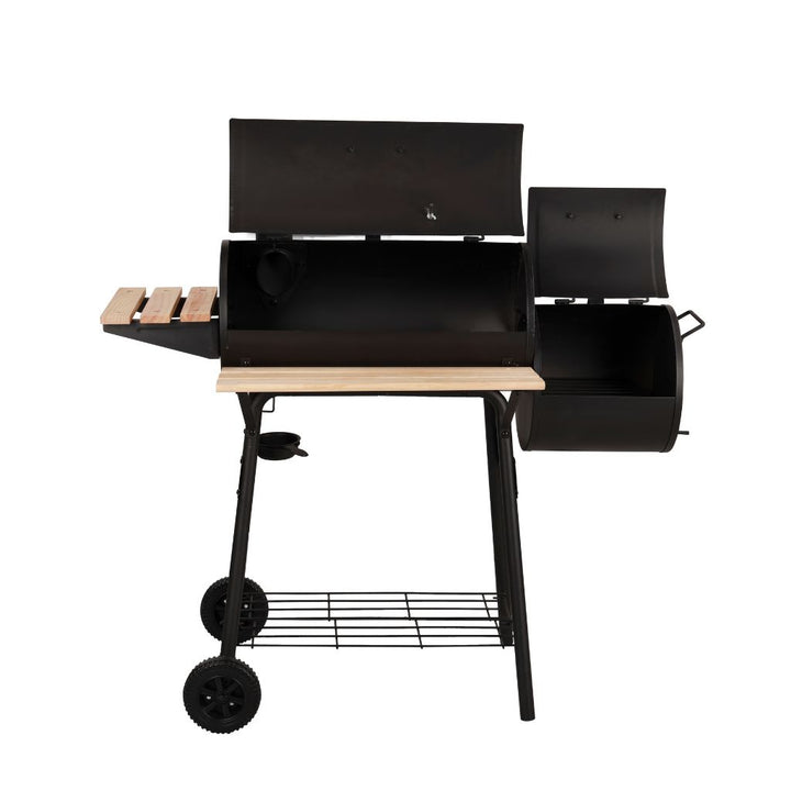 ROYALFORD BBQ Stand with Grill, Iron Construction & Wheels 